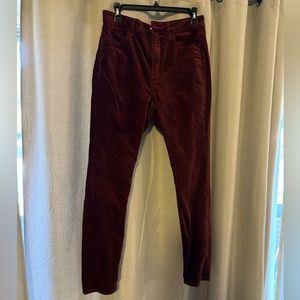 Maroon/Wine Loft velvet ankle pants